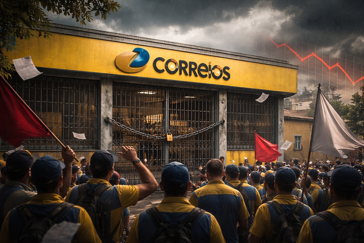 Com prejuízo recorde e crise financeira exposta, trabalhadores dos Correios aprovam paralisação por tempo indeterminado em 7 estados e pressionam por aporte imediato