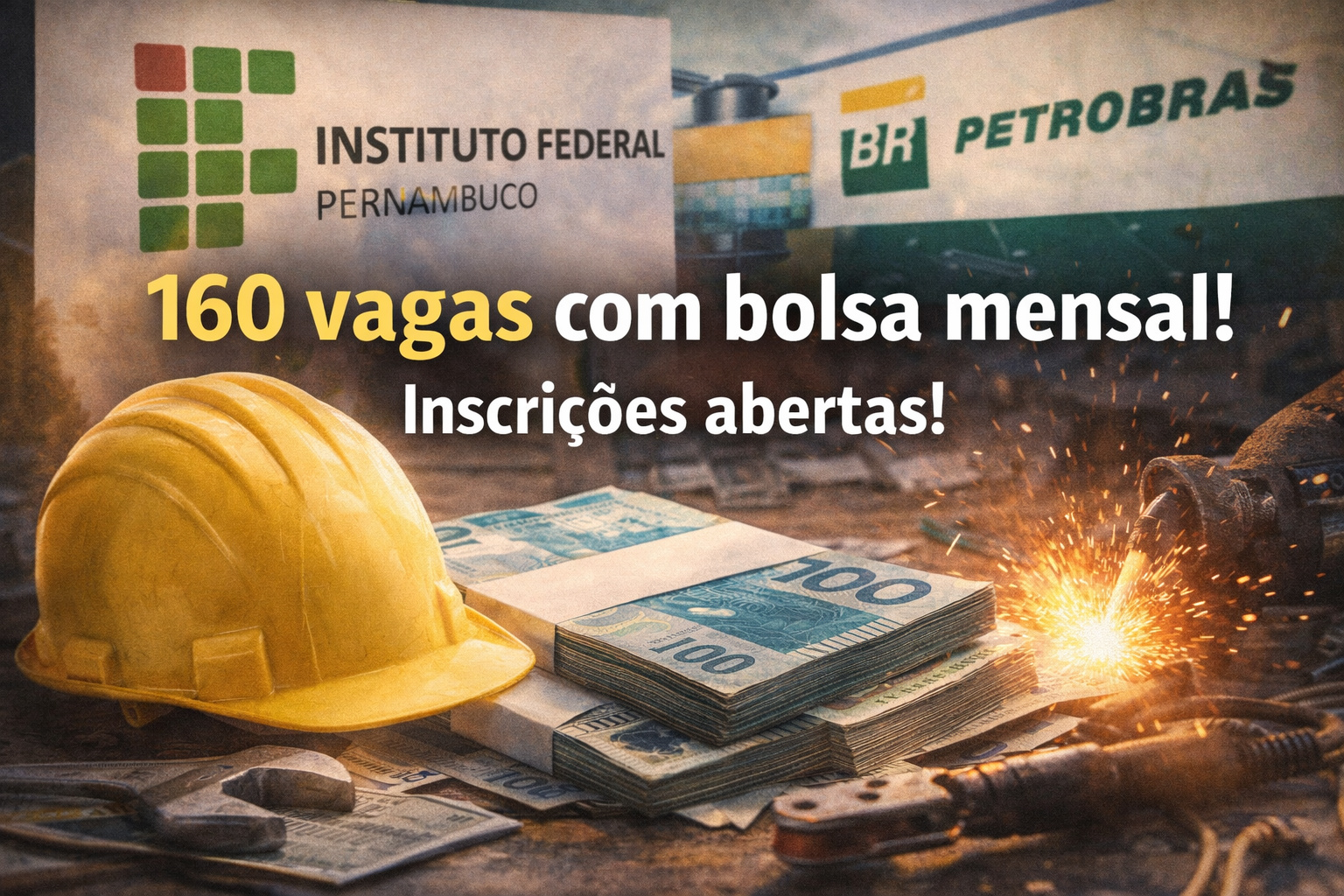 Quer estudar e receber bolsa? IFPE e Petrobras abrem 160 vagas com pagamento mensal em Caruaru