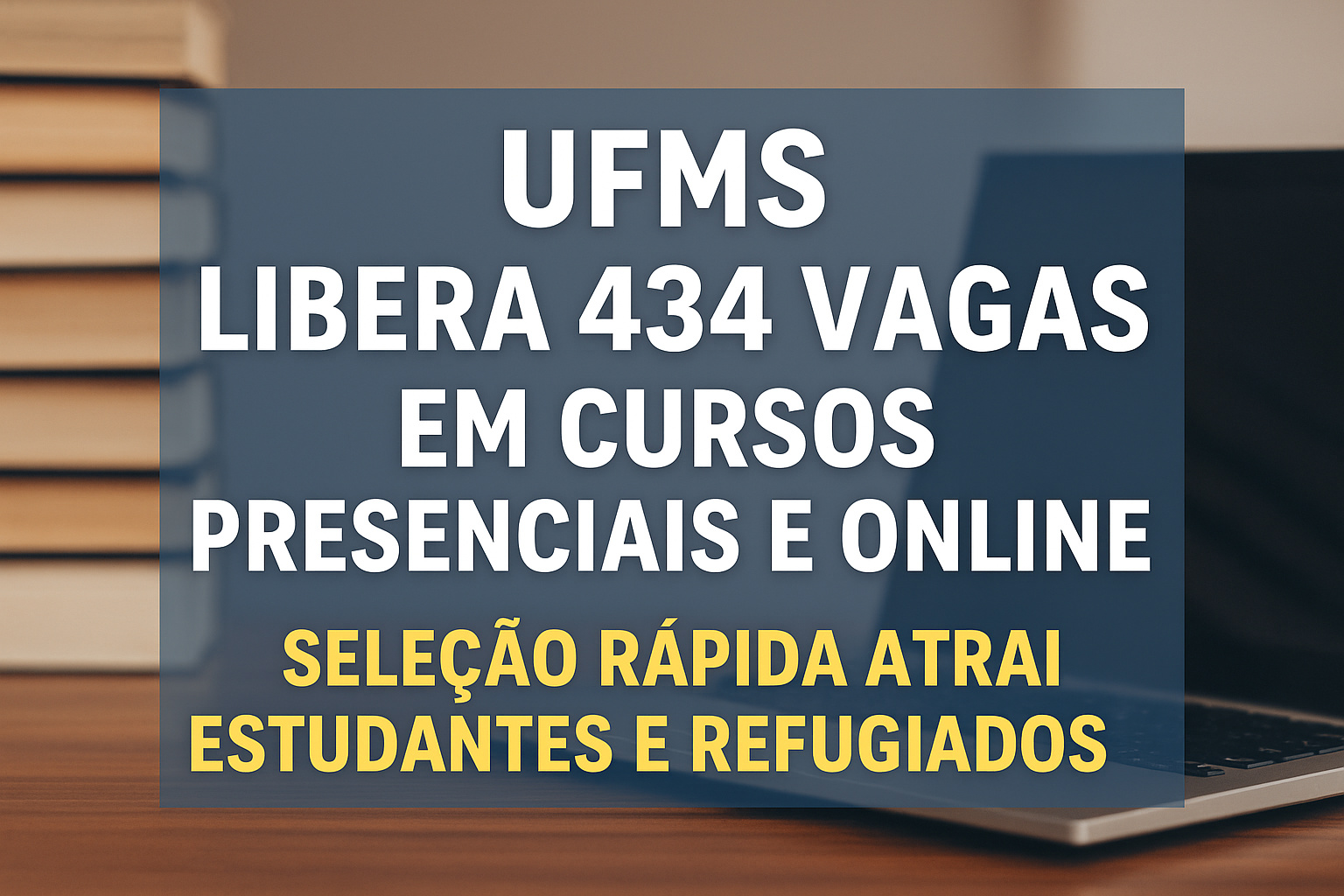 UFMS libera 434 vagas em cursos presenciais e online — seleção rápida atrai estudantes e refugiados