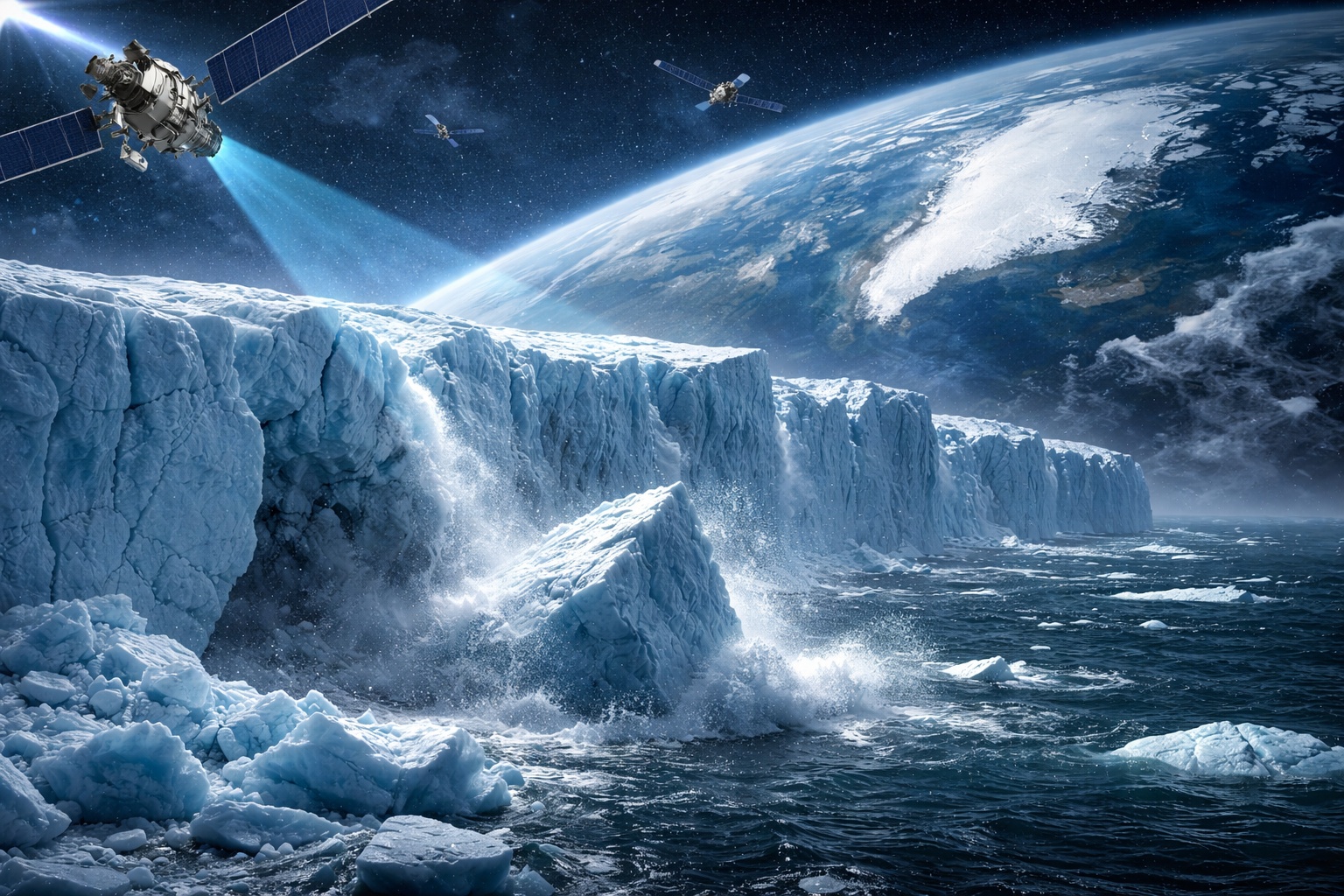 Satélites confirmam que bilhões de toneladas de gelo desaparecem todos os anos, volume equivalente a países inteiros, e o colapso acelera a elevação do nível do mar em escala global