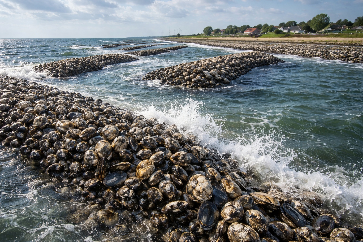 Holanda aposta em ‘infraestruturas vivas’: como ostras e mexilhões passaram a ser estudados para reforçar a proteção costeira contra a erosão e o avanço do mar