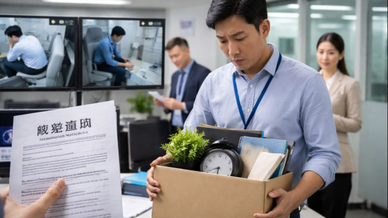 Decisão judicial trabalhista analisou pausas prolongadas no banheiro e confirmou rescisão contratual por justa causa na China.