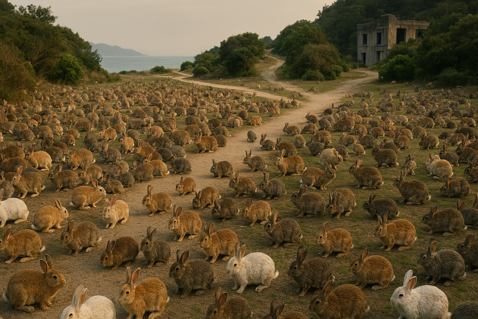 Criada pelo abandono humano e pela ausência total de predadores, uma ilha japonesa passou a abrigar mais de 1.000 coelhos soltos e se transformou em um raro caso real de superpopulação animal em Okunoshima