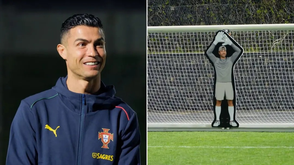 Robô goleiro de Mark Rober usa 22 câmeras e motores potentes para prever chutes em milissegundos, mas Cristiano Ronaldo encontra abertura e marca