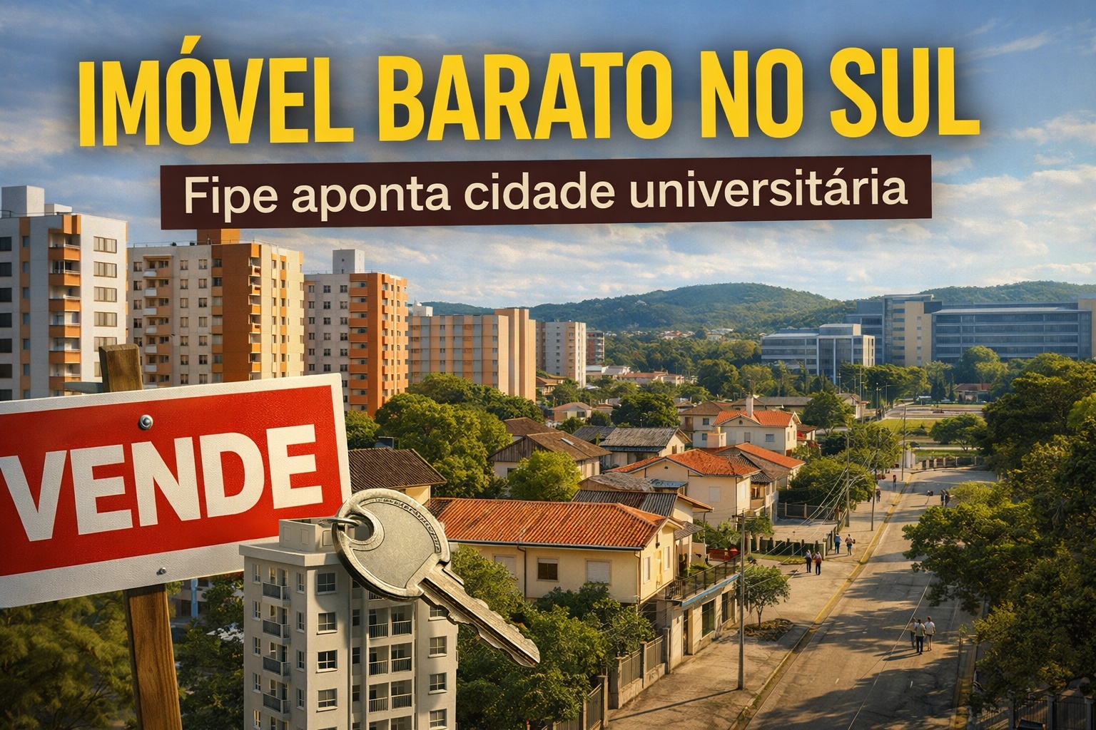 Com valores abaixo da média nacional e mercado estável, uma cidade universitária do Sul se tornou referência para comprar imóvel barato, segundo levantamento da Fipe
