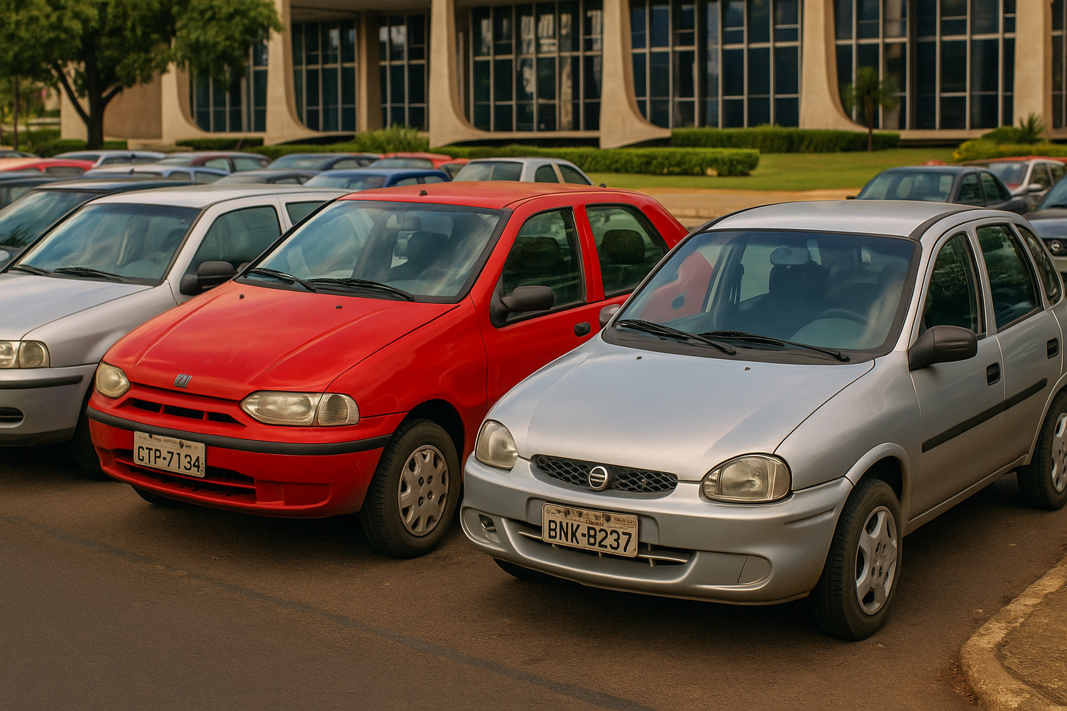 Carros antigos de mais de 20 anos representando a nova isenção total de IPVA aprovada pela Câmara.