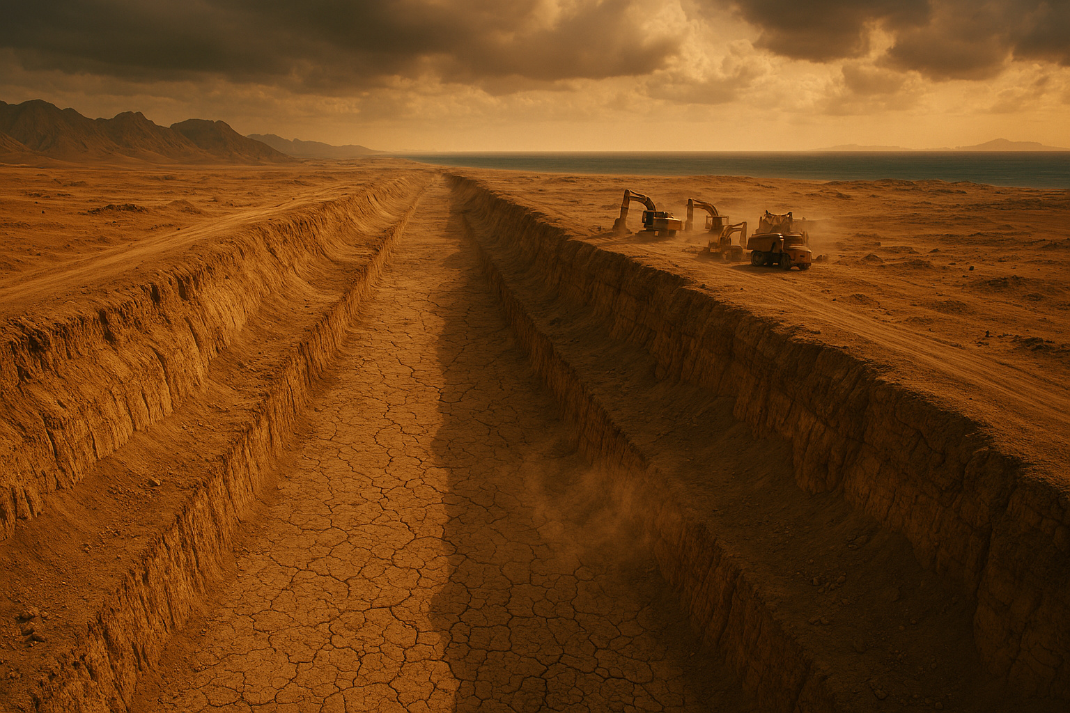 Avaliado em até US$ 10 bilhões, o canal bilionário que prometia salvar o Mar Morto ligando o Mar Vermelho ao deserto segue em espera indefinida, sem obras, sem financiamento e sem prazo para sair do papel