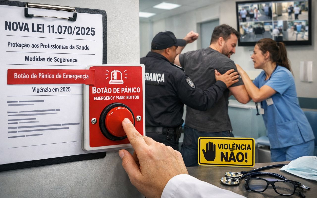 Nova lei do RJ cria botão de pânico em hospitais e clínicas para combater agressões a profissionais da saúde. Saiba como funciona e quem será protegido.