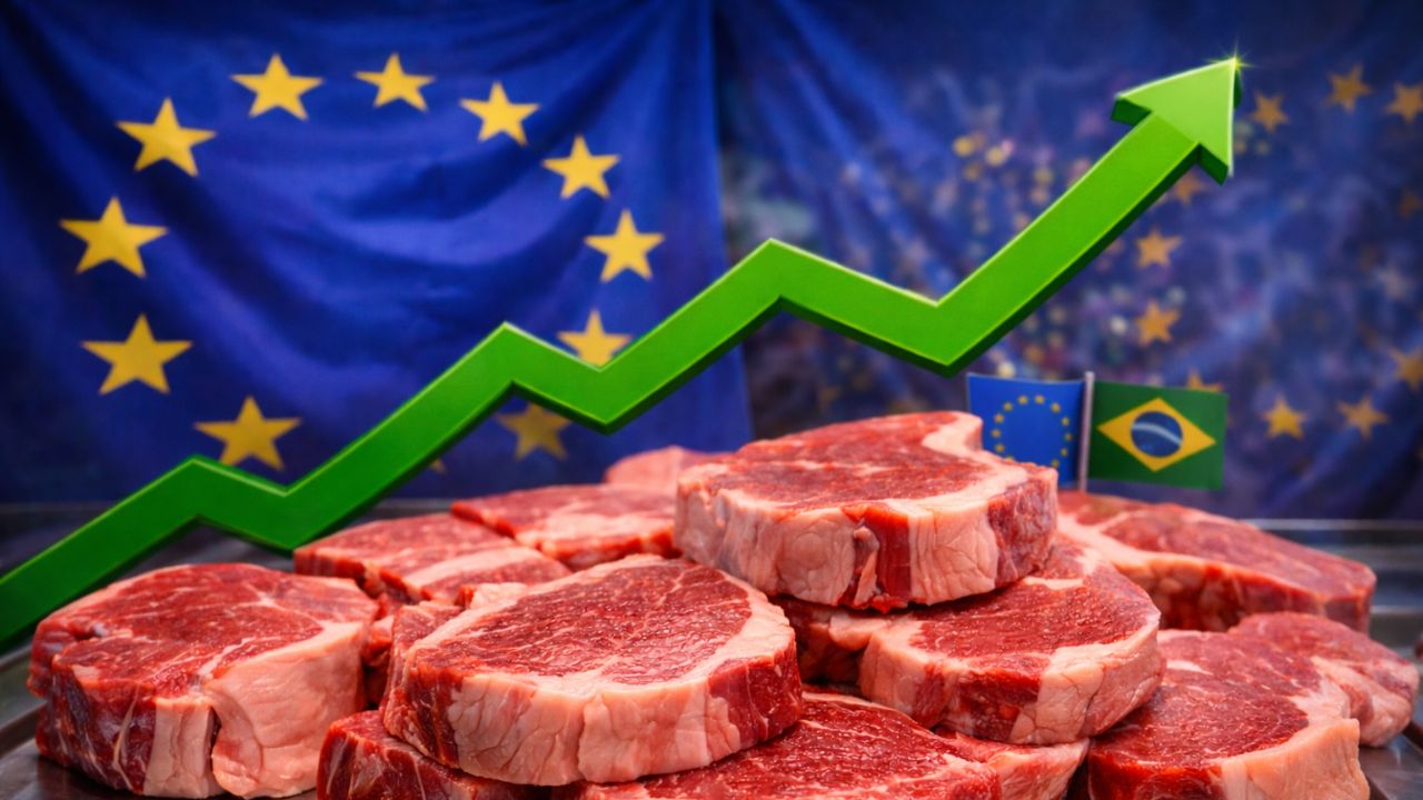 Brasil exportou 117 mil toneladas de cortes de carne bovina para a União Europeia em 2025, faturando US$ 955 milhões, com destaque para filé, contra-filé e alcatra.