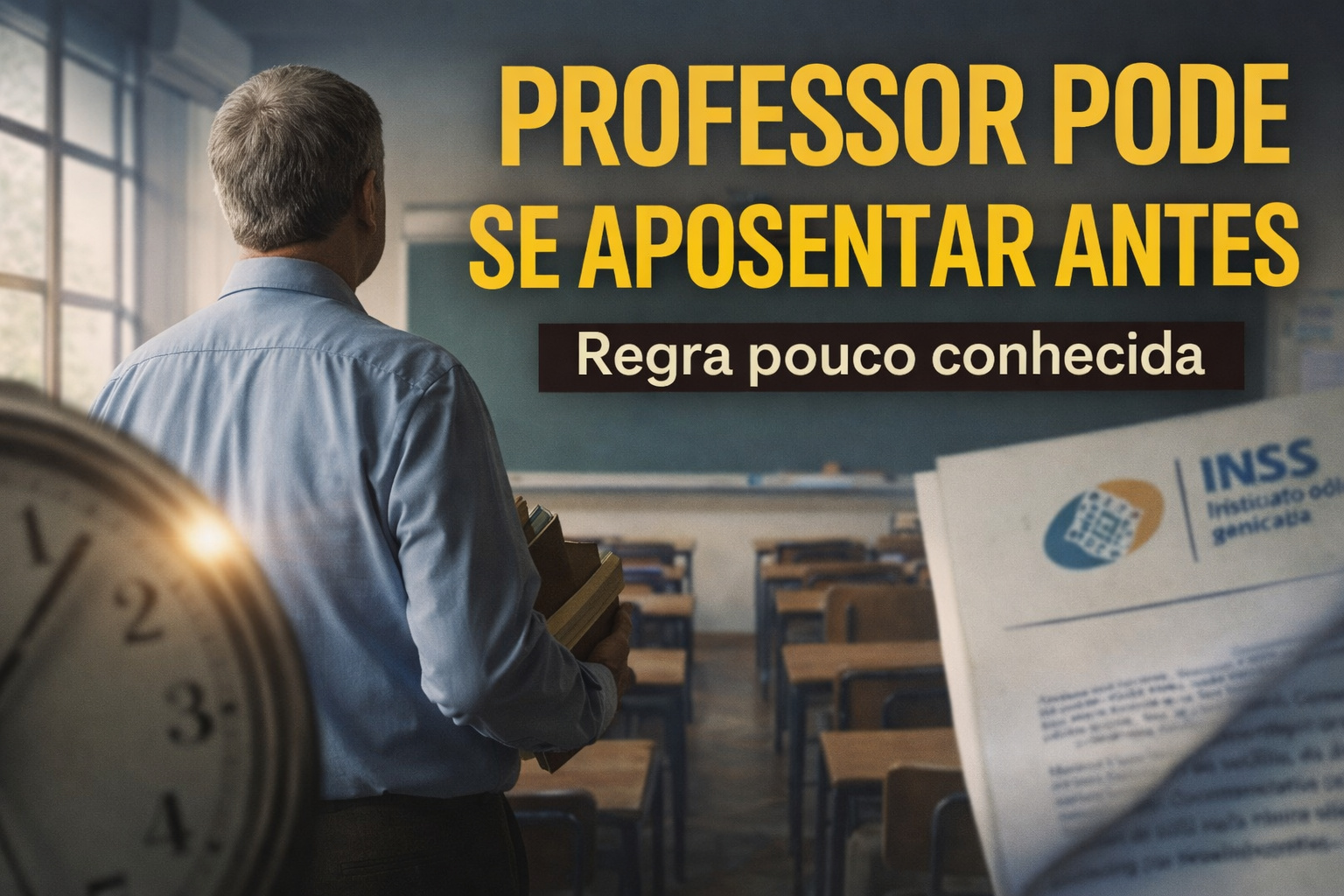 Professor não precisa esperar até os 57 anos: regra permite aposentadoria antecipada e quase ninguém sabe que ela existe