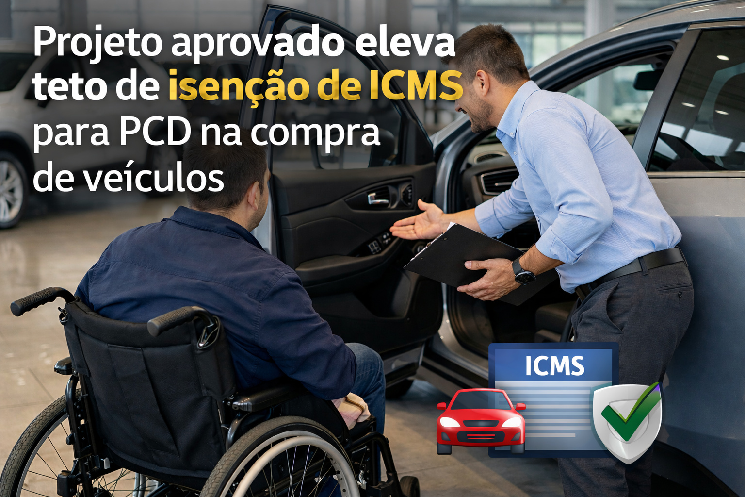PCD: Câmara aprova projeto que eleva teto de isenção de ICMS na compra de veículos