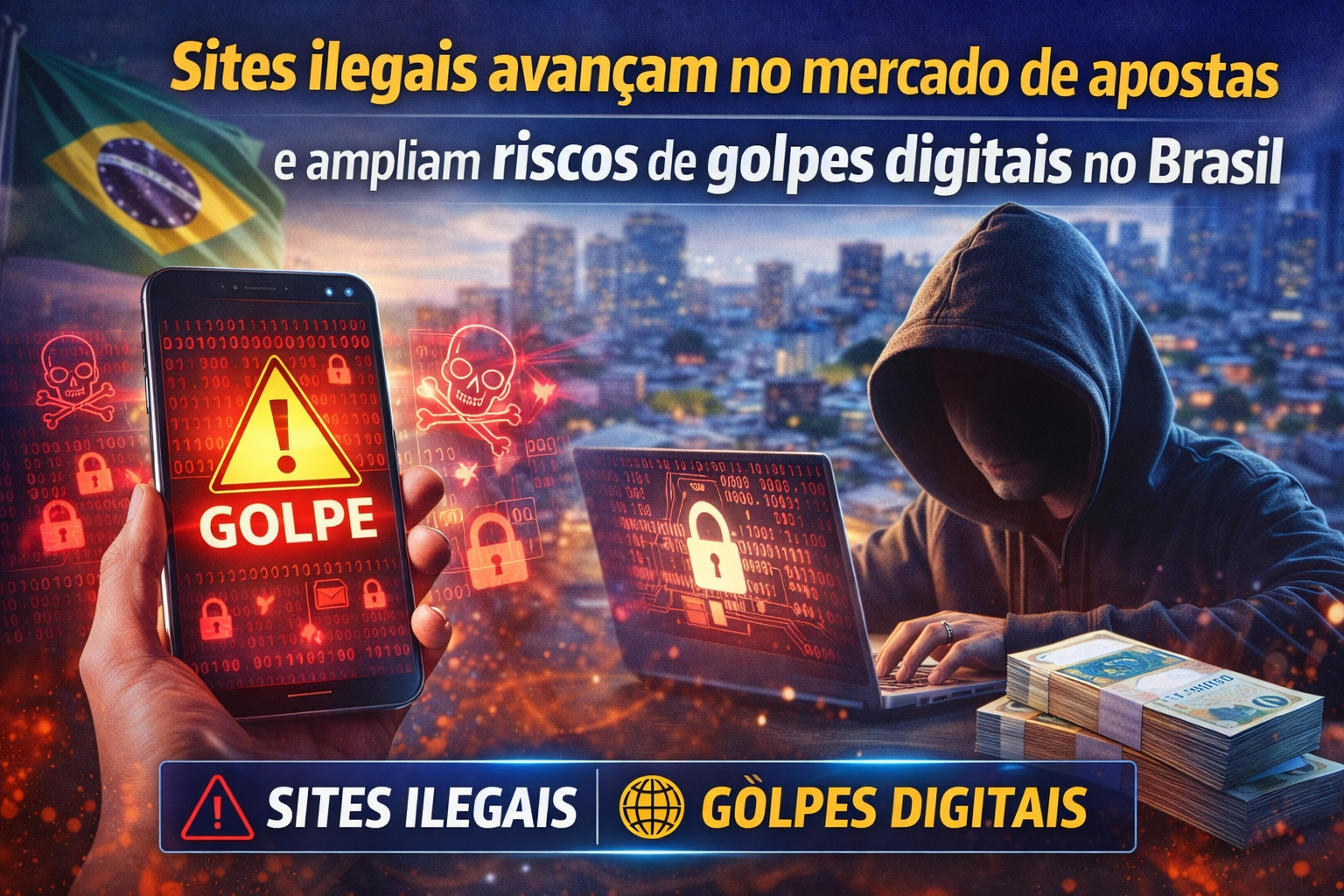 Sites ilegais avançam no mercado de apostas e ampliam riscos de golpes digitais no Brasil