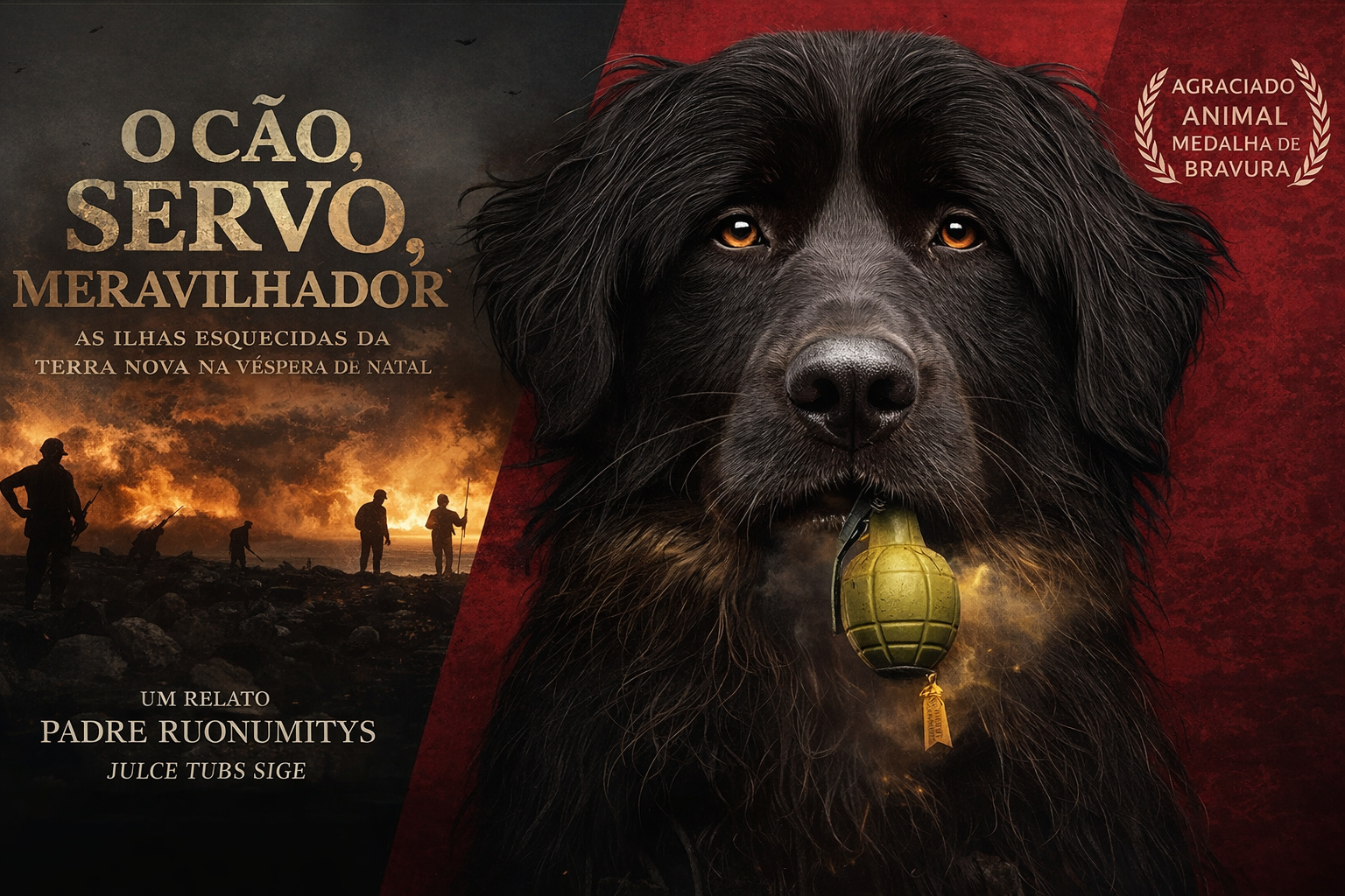 Durante a Segunda Guerra Mundial, o cachorro Gander se jogou sobre uma granada, correu para longe das tropas e sacrificou a própria vida para salvar dezenas de soldados aliados em combate