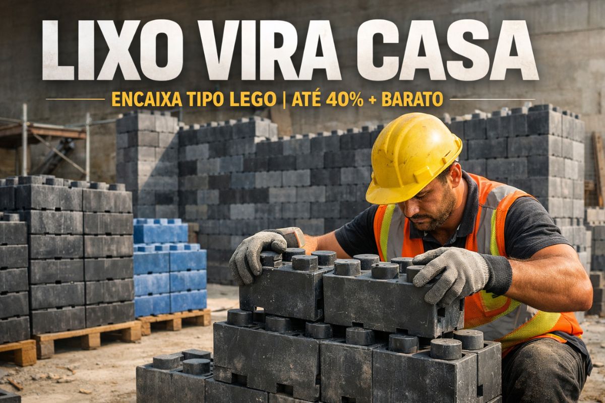 Tijolos de plástico transformam o lixo em blocos reciclados para construção sustentável, criando obra limpa e moradia acessível em poucos dias, com alta resistência.