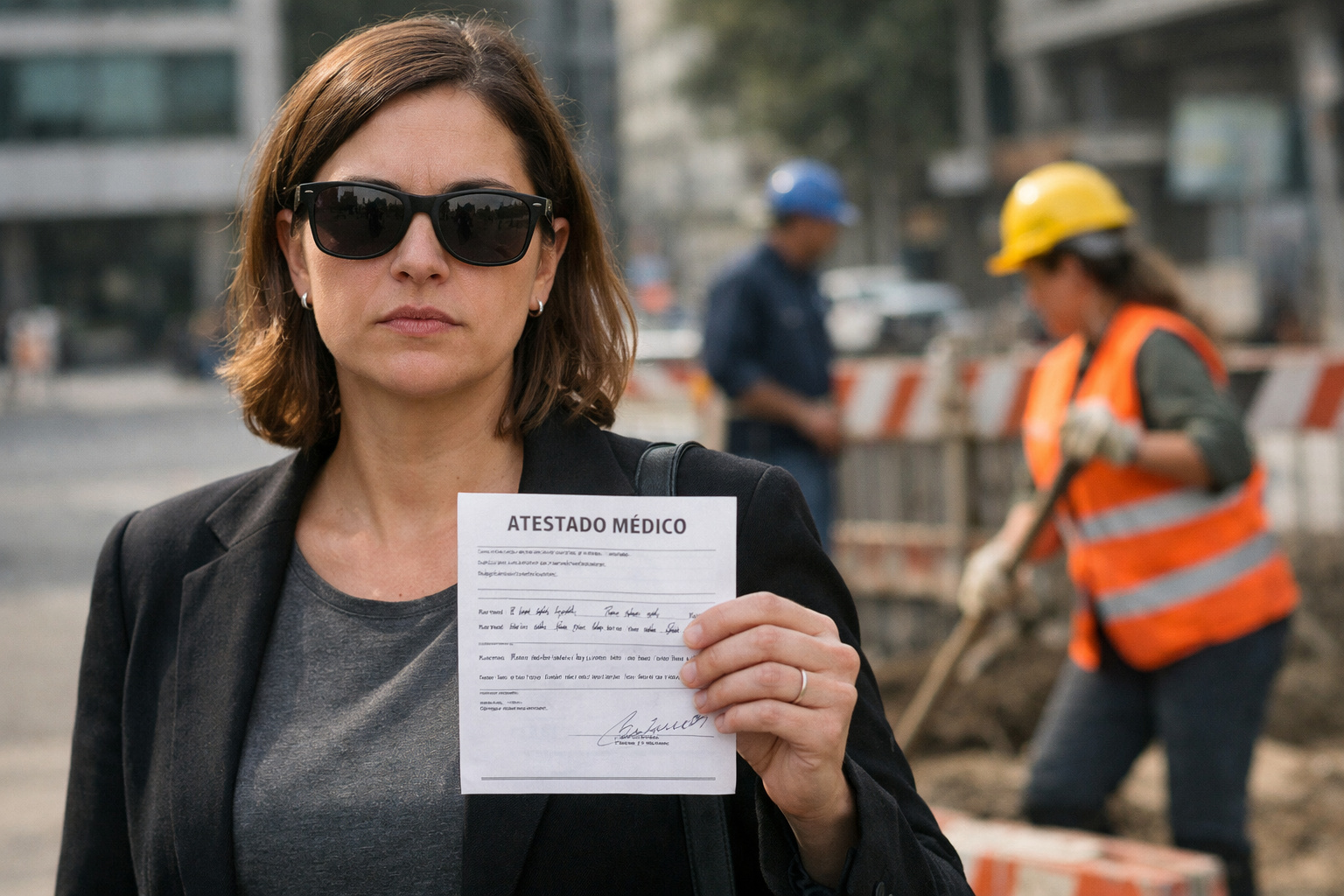 Trabalhadora com atestado médico após decisão da Justiça do Trabalho manter justa causa por quebra de confiança