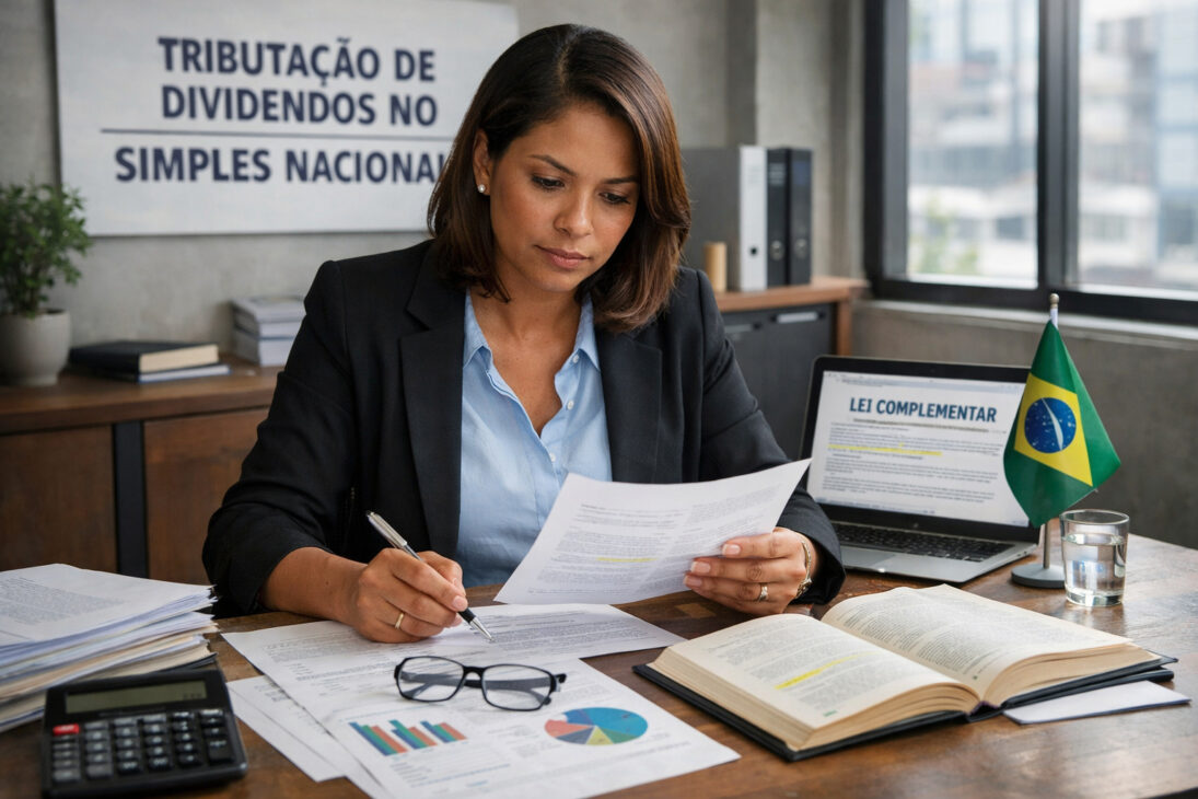 Empresaria analiza cambios en la tributación de dividendos del Simples Nacional tras la nueva ley.