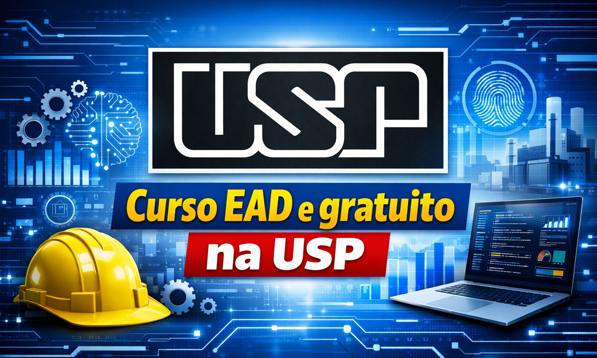Curso gratuito da USP oferece 600 vagas em IA aplicada à segurança do trabalho, com aulas online, certificado e seleção por ordem de inscrição.