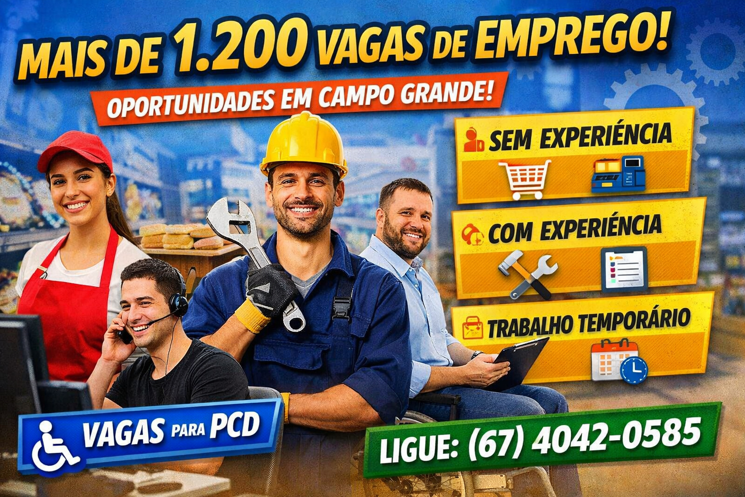 Funsat abre mais de 1.200 vagas de emprego e amplia oportunidades no mercado de trabalho em Campo Grande