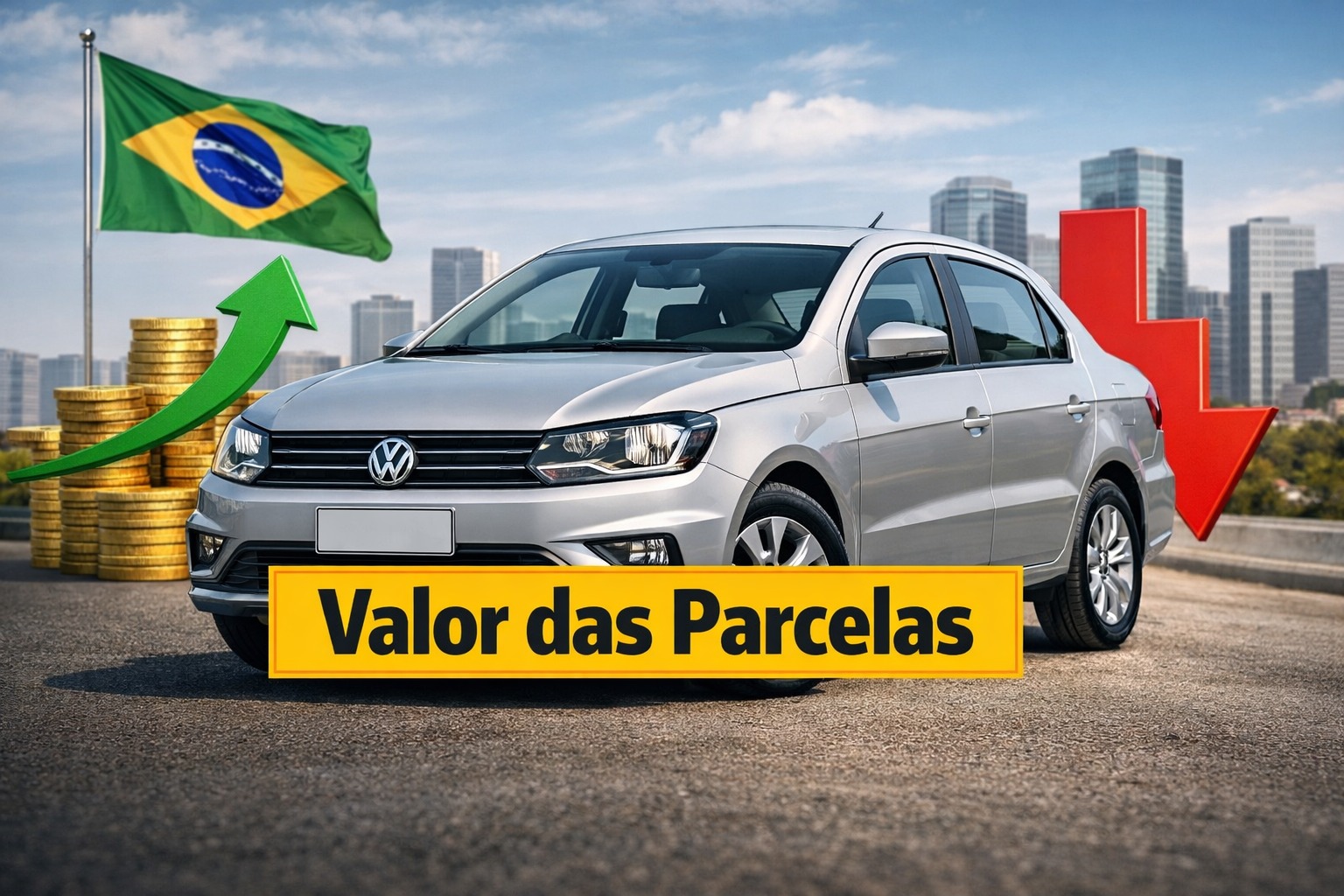 Simulação detalha parcelas do Voyage 2019 avaliado em R$ 63.000, comparando entradas de 30% e 50%, prazo de 48 meses e perfil com score alto.