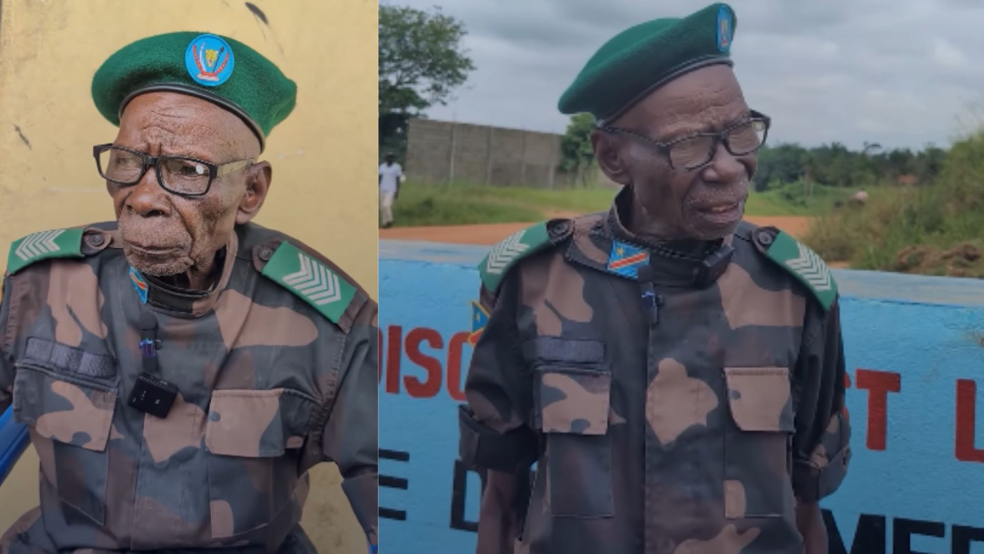 Veterano de 102 anos do Exército do Congo que serviu por 78 anos e pede aposentadoria e dignidade.