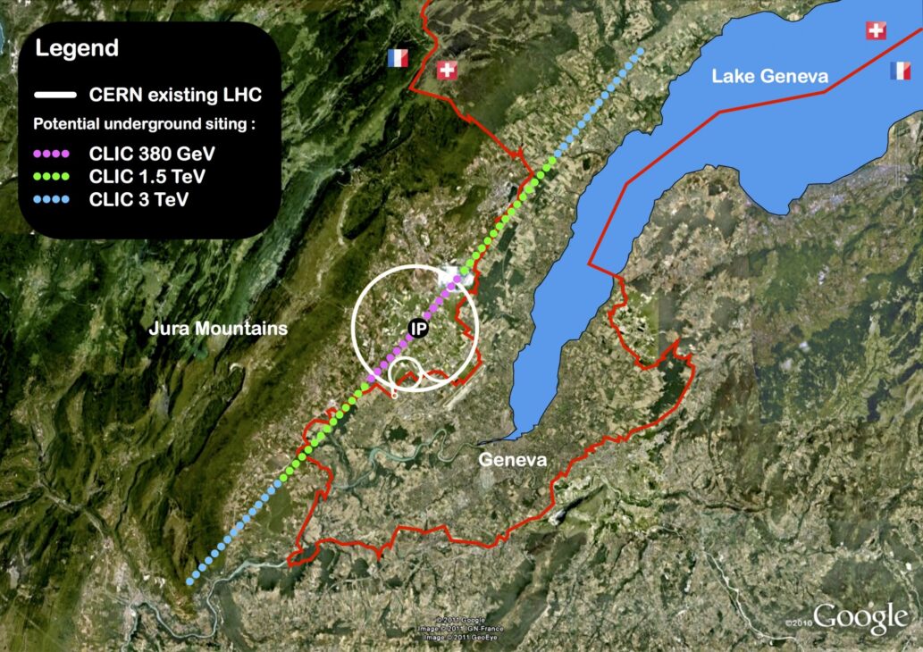 China planea construir el mayor acelerador de partículas del mundo, un anillo subterráneo de 100 km de circunferencia operando con haces de 240 GeV para colidir electrones y positrones