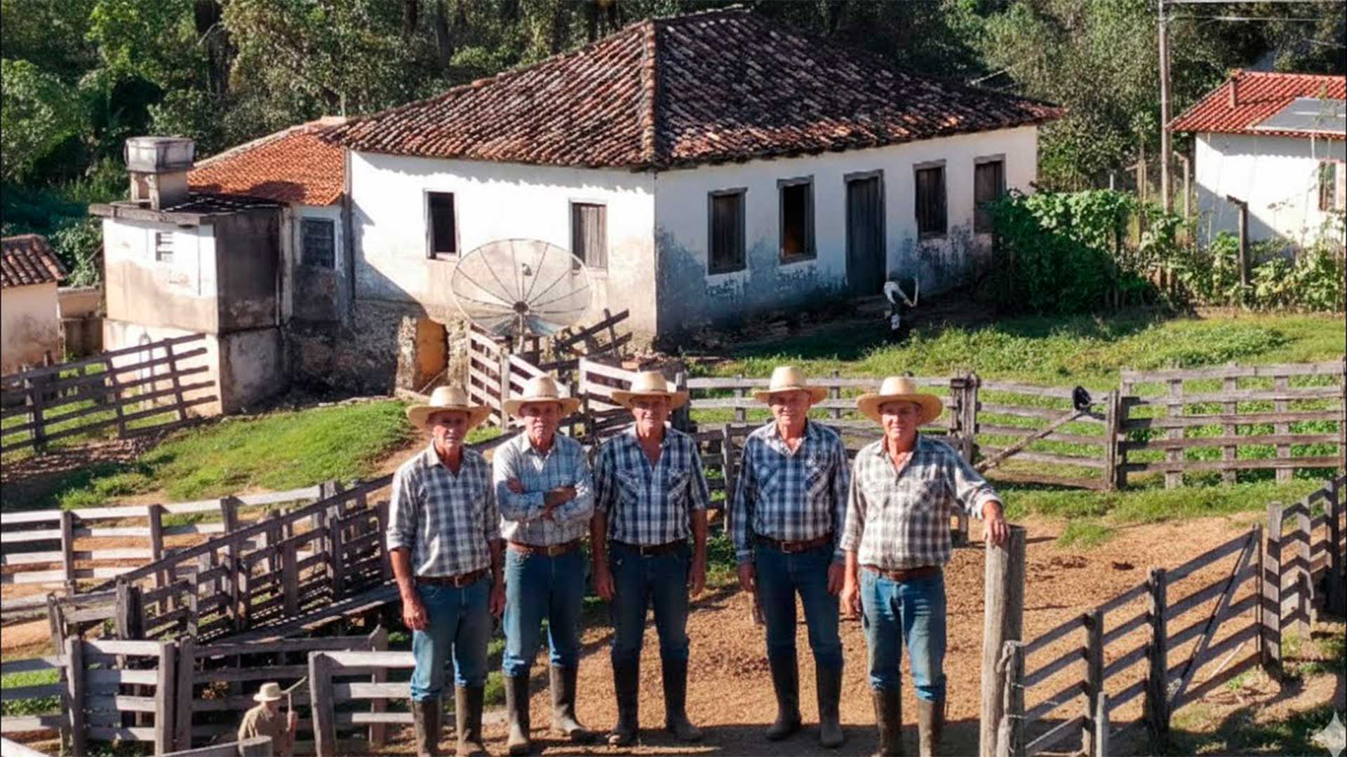 5 irmãos que nunca se casaram, recusam a vida da cidade, vivem juntos em casarão antigo e mantêm a casa de pé com trabalho na roça e memória de família