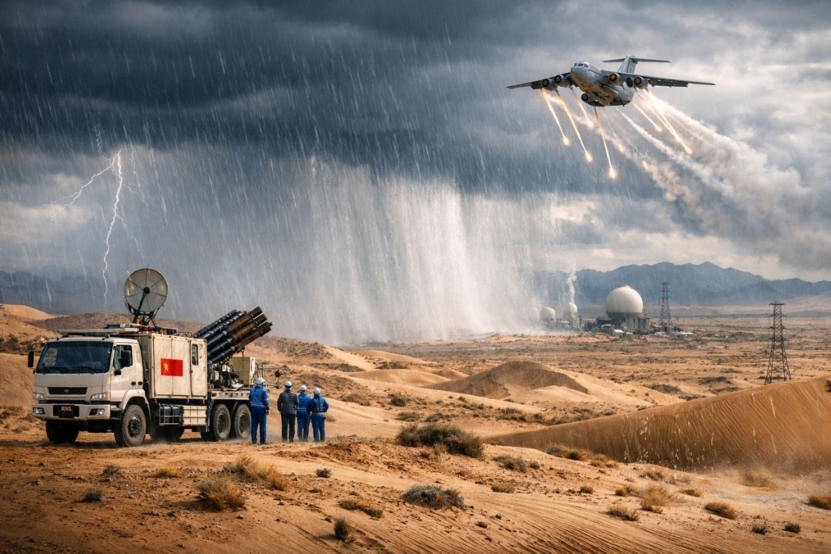 A chuva artificial utilizada pela China baseia-se na técnica de semeadura de nuvens
