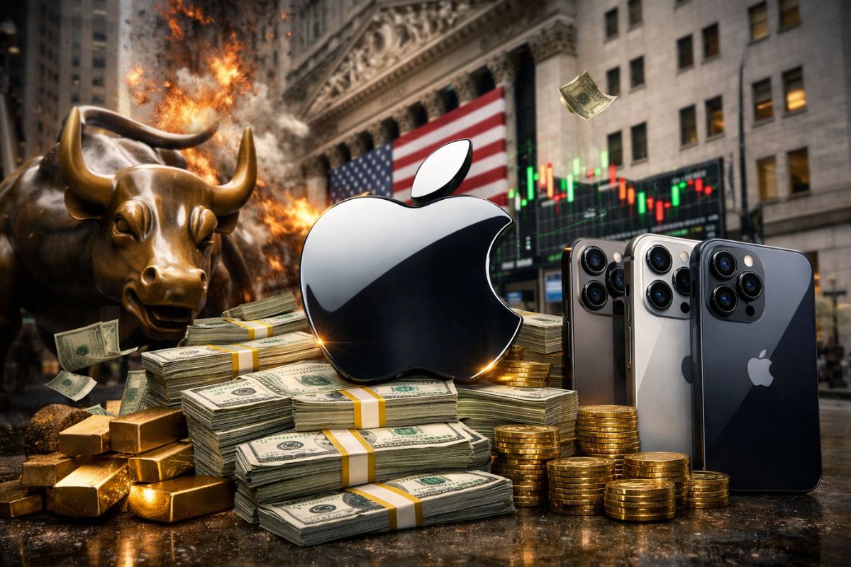 Apple dispara com vendas de iPhone, receita bilionária, lucro recorde e avanço em serviços, marcando um dos trimestres mais fortes já vistos no mercado de tecnologia.