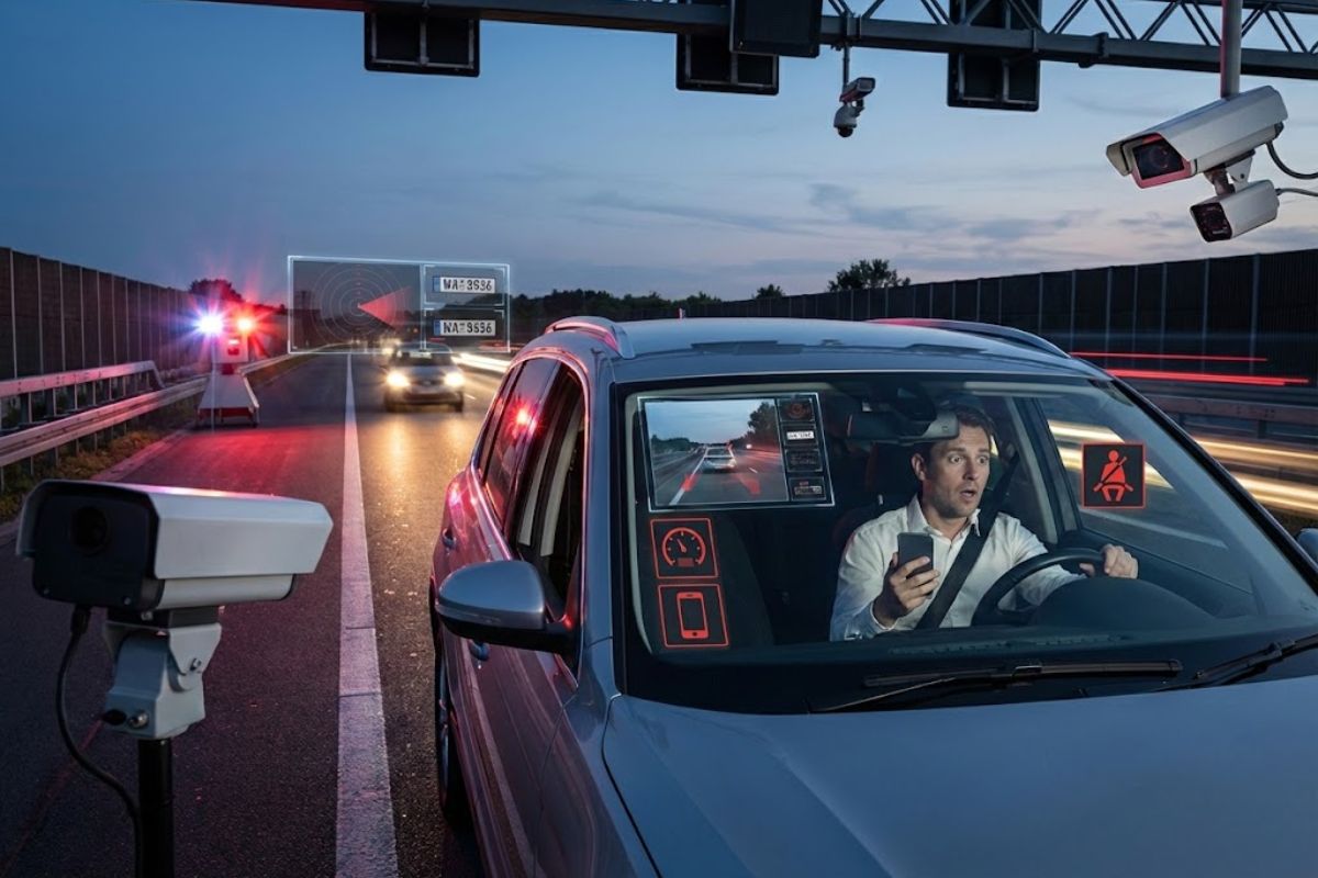 As câmeras nas rodovias já podem te pegar em flagrante e gerar multa por até 6 infrações comuns, de velocidade a celular