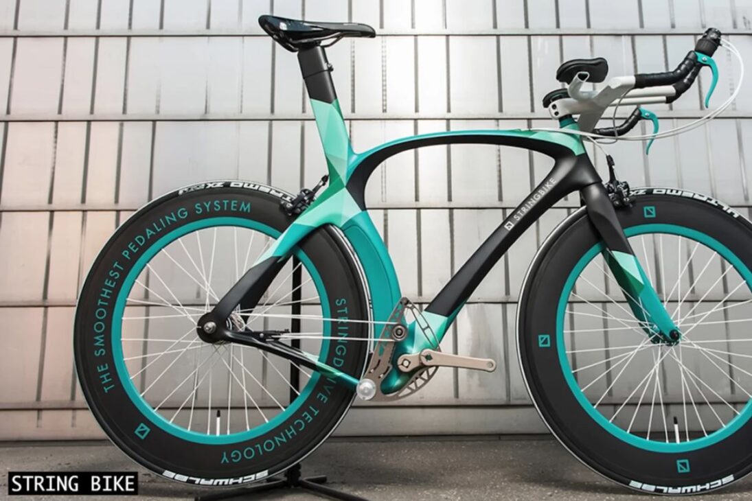 bicicletas sin cadena con String Drive utilizan Dyneema, fueron probadas en la Race Across America y chocan con frenos a disco, con datos de marchas, fuerza y durabilidad para quienes comparan transmisiones.