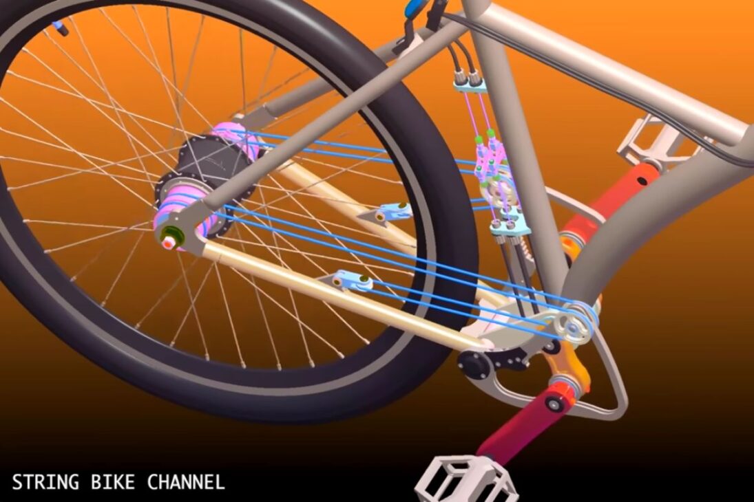 bicicletas sin cadena con String Drive utilizan Dyneema, fueron probadas en la Race Across America y chocan con frenos a disco, con datos de marchas, fuerza y durabilidad para quienes comparan transmisiones.