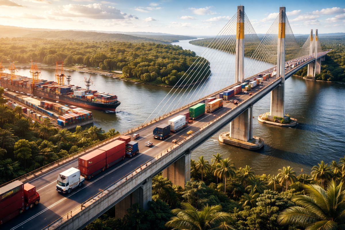 ponte internacional bilionária na Rota Bioceânica liga Porto Murtinho ao Pacífico e promete cortar dias nas importações da China em 2026.