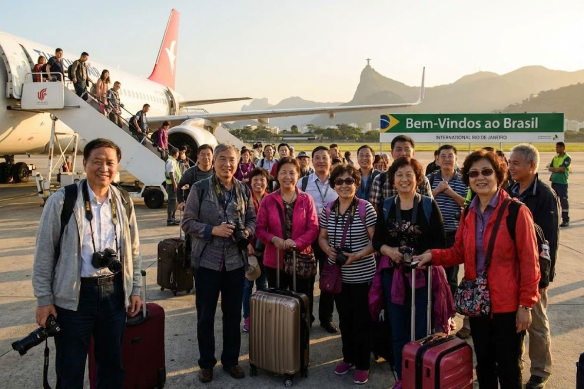 Invasão chinesa ganha força no Brasil após isenção de visto anunciada por Lula, impulsionando turismo, aumento de voos e maior presença de chineses até 2026.