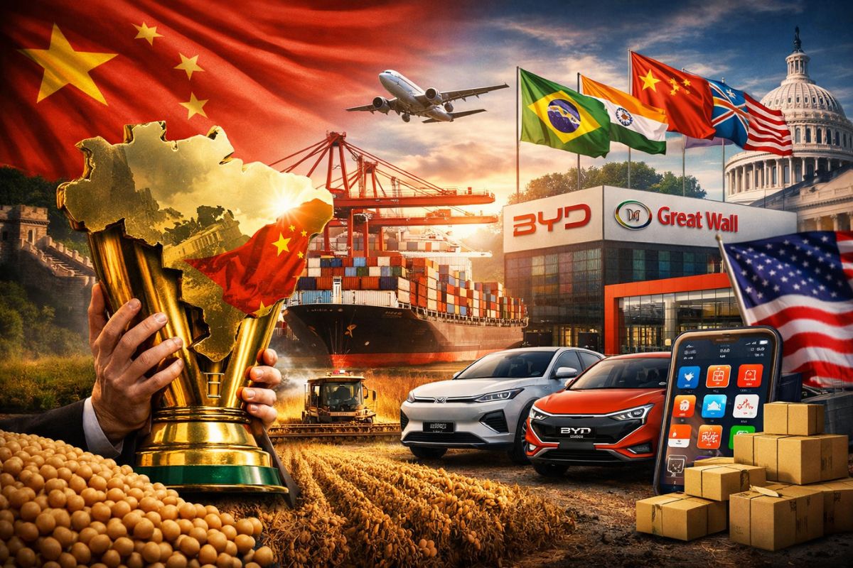 China transforma o Brasil em eixo estratégico com comércio bilateral recorde, soja em alta e investimentos chineses que redesenham a economia brasileira