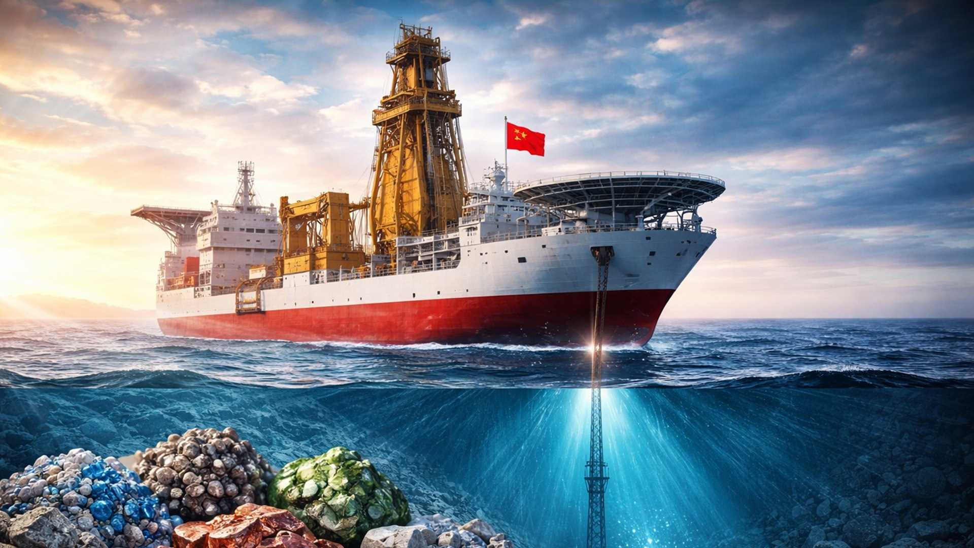 China aposta na mineração em águas profundas com navio lançado em 2022 para explorar minerais críticos a até 10.000 metros.