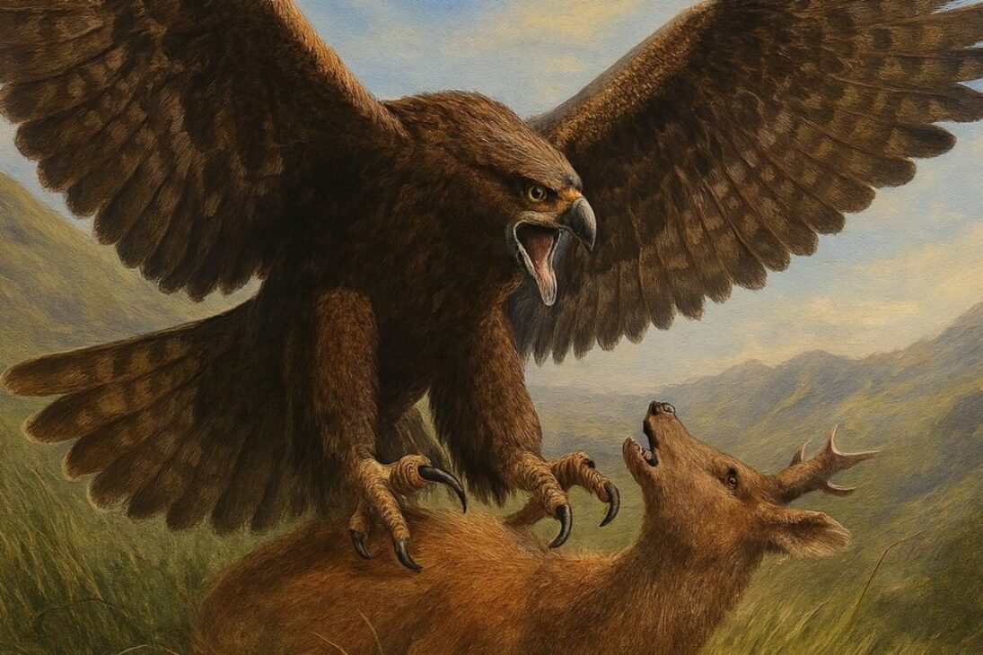 En Nueva Zelanda, el águila de Haast dominó los bosques cazando moas; la envergadura y las garras ayudan a entender ataques veloces y el colapso tras la llegada humana.