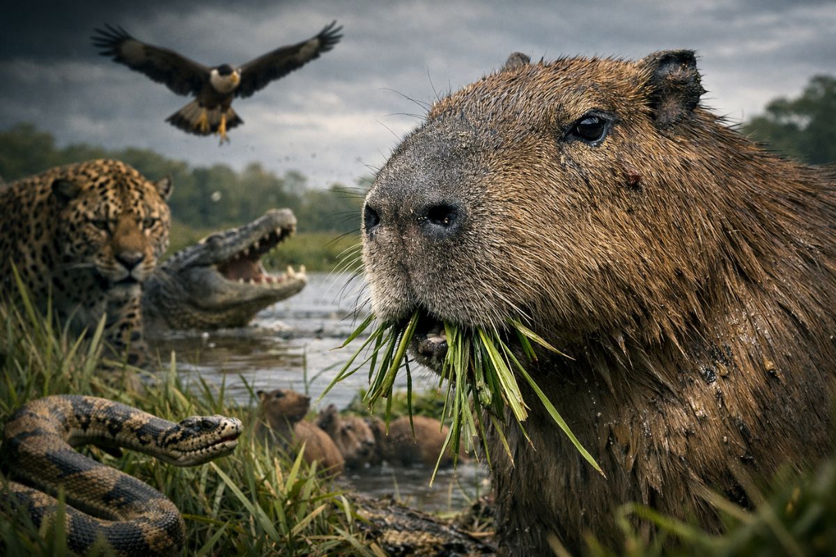 capivara é roedor gigante, come capim, come fezes e desafia a evolução animal com adaptações únicas que explicam seu sucesso ecológico e biológico.