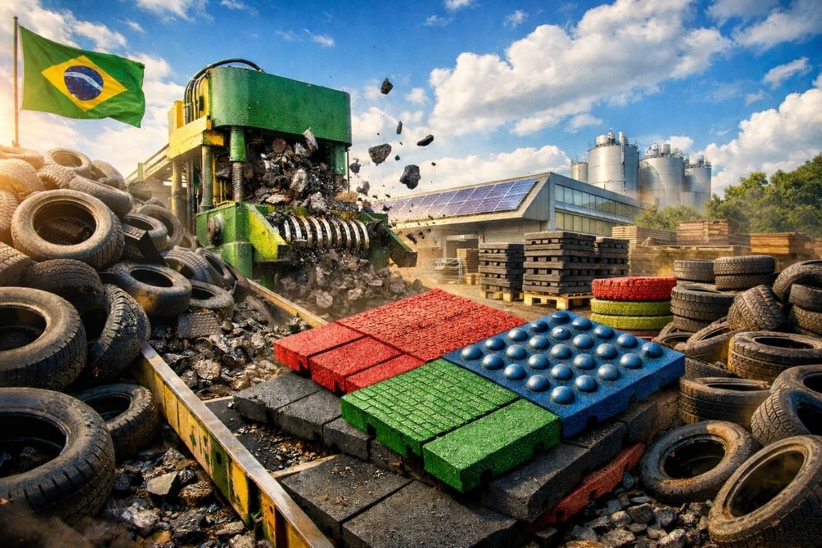 Cearense cria máquinas inéditas e transforma pneus descartados em pisos sensoriais de alta resistência, com engenharia própria, produção triplicando, certificação ESG (1)