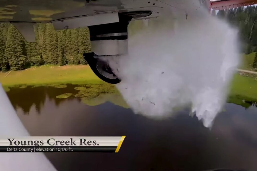 miles de peces caen de aviones en EE. UU.: repoblamiento aéreo abastece lagos remotos con alevinos y tasa de supervivencia arriba del 95%.