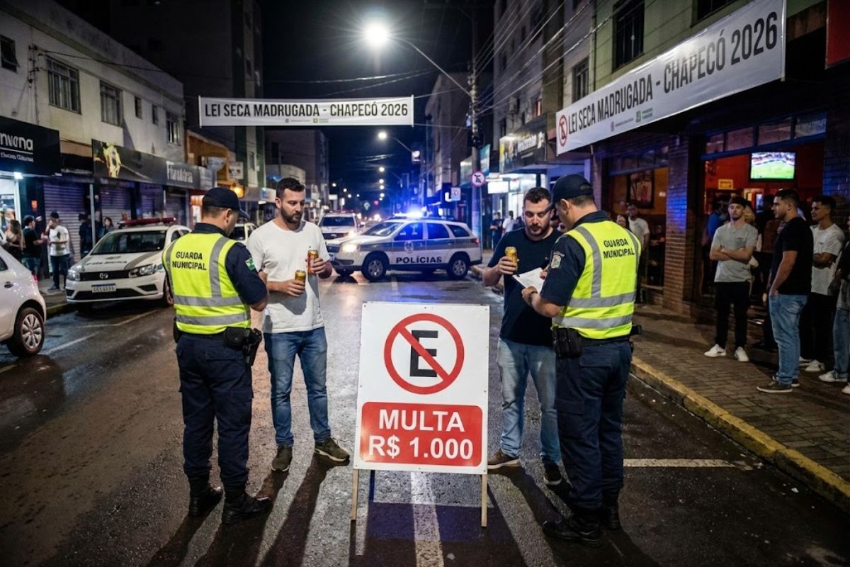 Cidade em Santa Catarina proíbe bebida na rua na madrugada reforça fiscalização e aplica multas mais altas que mudam a rotina noturna.