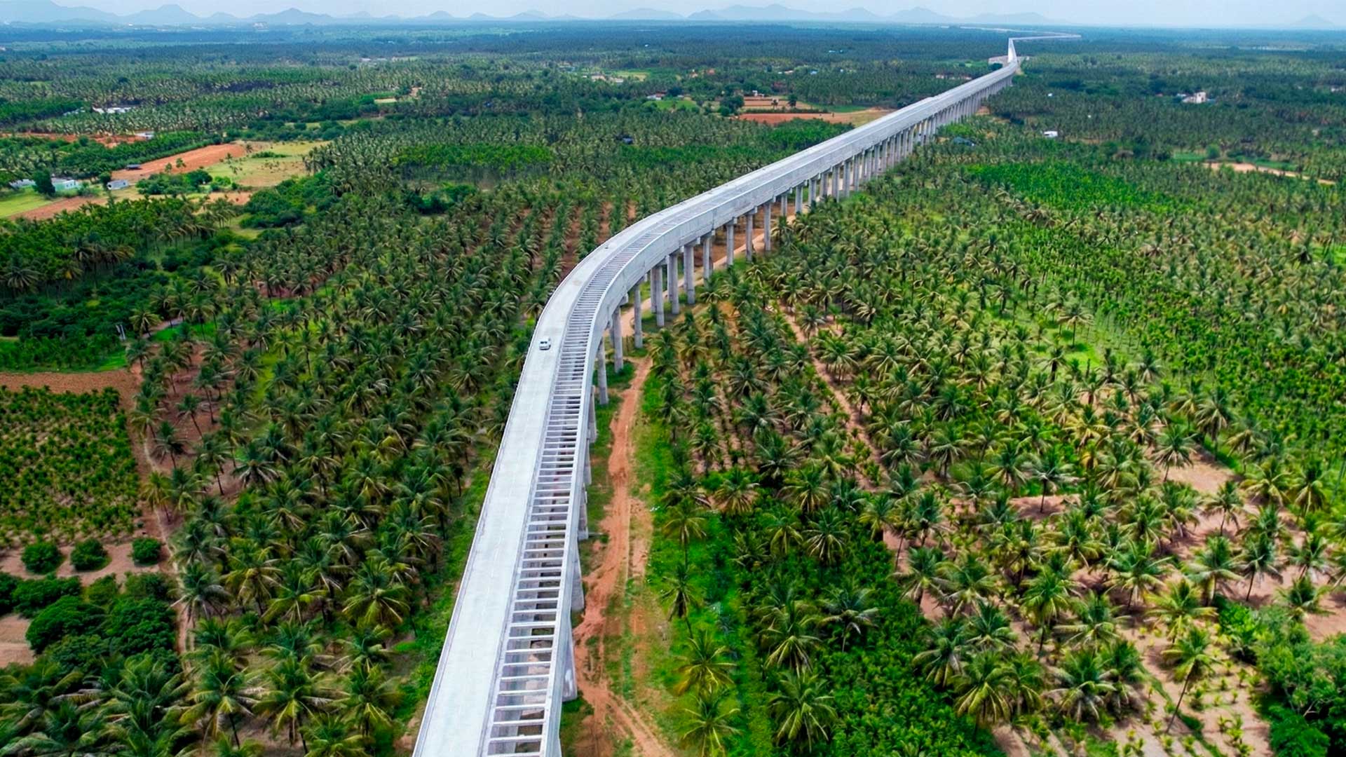 Com 10,47 km e 40 metros de altura, aqueduto apontado como o mais alto do mundo em Karnataka promete reforçar abastecimento de água para 7,5 milhões em regiões castigadas pela seca