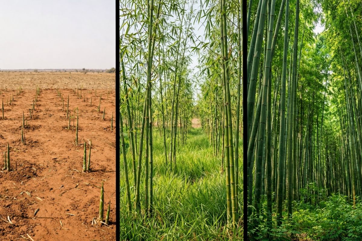 Com maturidade em 3 a 5 anos e crescimento até 1 metro por dia, bambu vira a aposta climática mais rápida na África, já passa de 12 mil hectares e mira remover 7,26 milhões de toneladas de CO₂ (1)