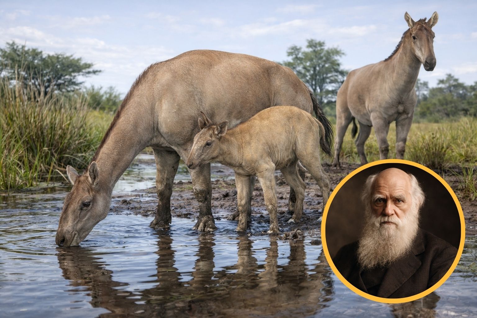 Com pescoço alongado, narinas altas e presença no Brasil, a Macrauchenia patachonica vagou pela América do Sul no Pleistoceno como um “camelo” sem corcova que intrigou Darwin e a ciência