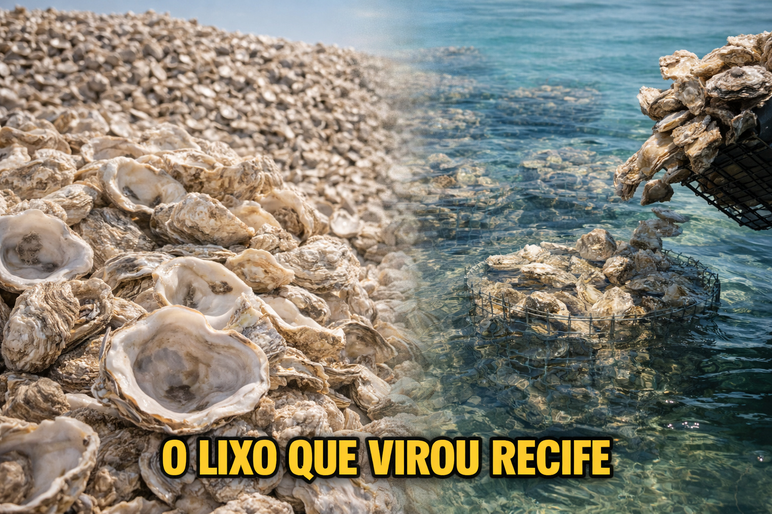 Como conchas de ostras descartadas estão reconstruindo o litoral da Louisiana, restaurando recifes naturais, protegendo cidades costeiras e multiplicando a vida marinha