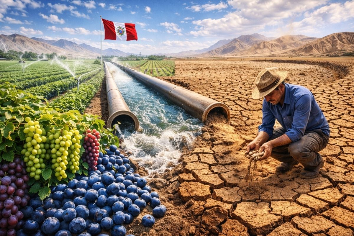 Como o Peru transformou deserto em potência das frutas, exportou bilhões com tecnologia e irrigação, virou líder em uvas e mirtilos, e agora enfrenta crise hídrica que ameaça império (1)