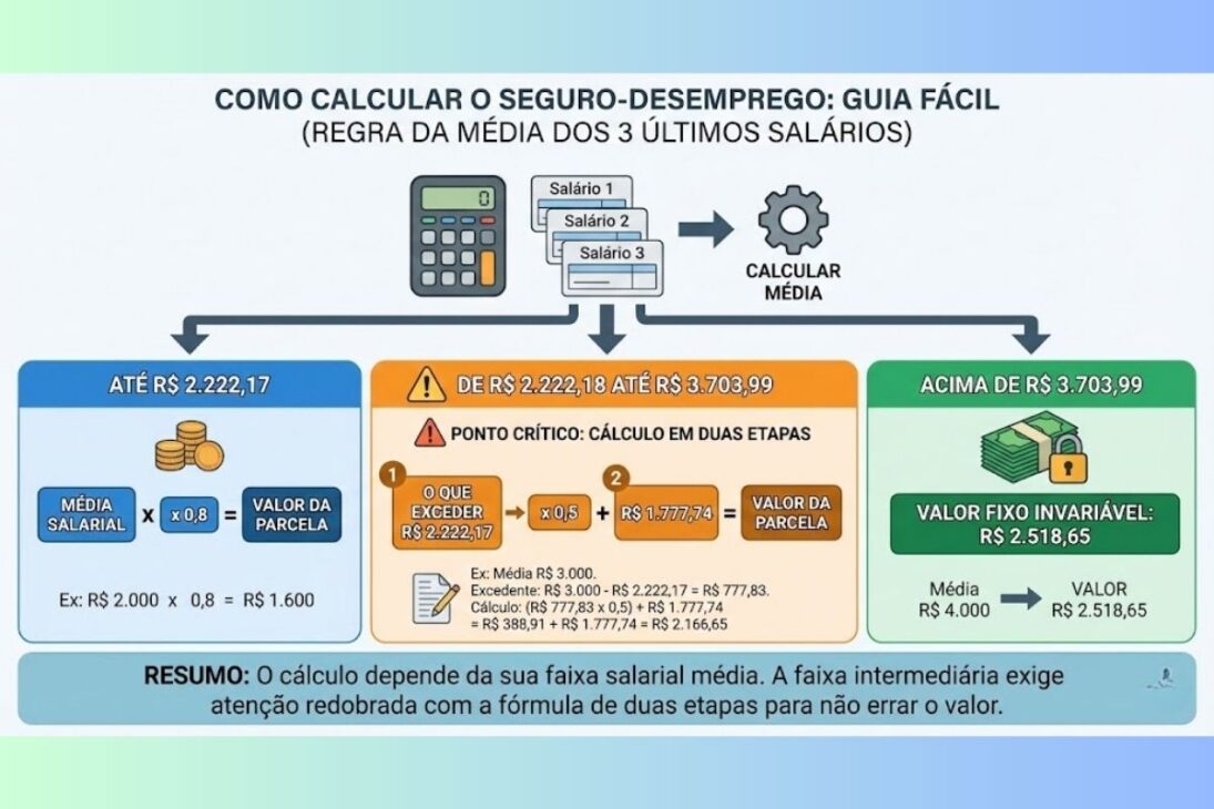 El seguro de desempleo en 2026 paga cuotas mensuales calculadas por la media salarial, con el piso del beneficio y el techo del beneficio definidos para trabajadores desempleados.