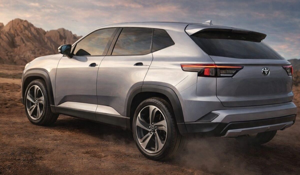 Teaser misterioso da Toyota sugere novo SUV para 2026 e reacende debate sobre eletrificação, design traseiro e possível Highlander. (Imagem: Projeção/Garagem360)