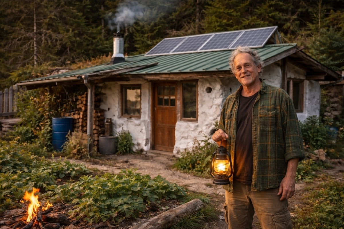 Vida fora da rede elétrica, reaproveitamento extremo e rotina sem carros mostram como a escolha impacta energia, água e resíduos no dia a dia