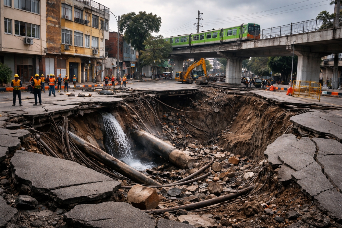 A Cidade do México esvazia o aquífero mais rápido do que ele consegue se recarregar, e bairros inteiros começaram a afundar, obrigando a redesenhar galerias de drenagem, viadutos e até o metrô