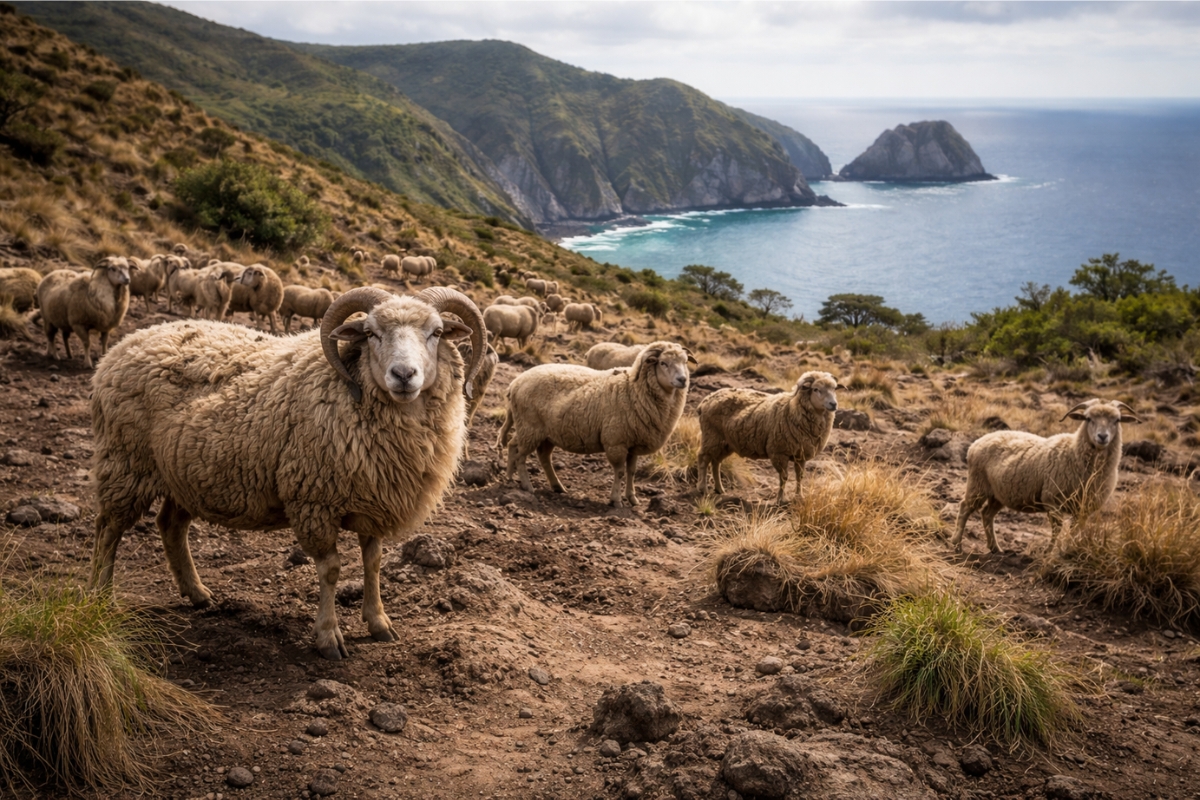 Ovelhas ferais dominaram uma ilha por mais de 140 anos, pressionaram espécies locais e aceleraram a erosão do solo, obrigando uma ação aérea e terrestre para sua erradicação
